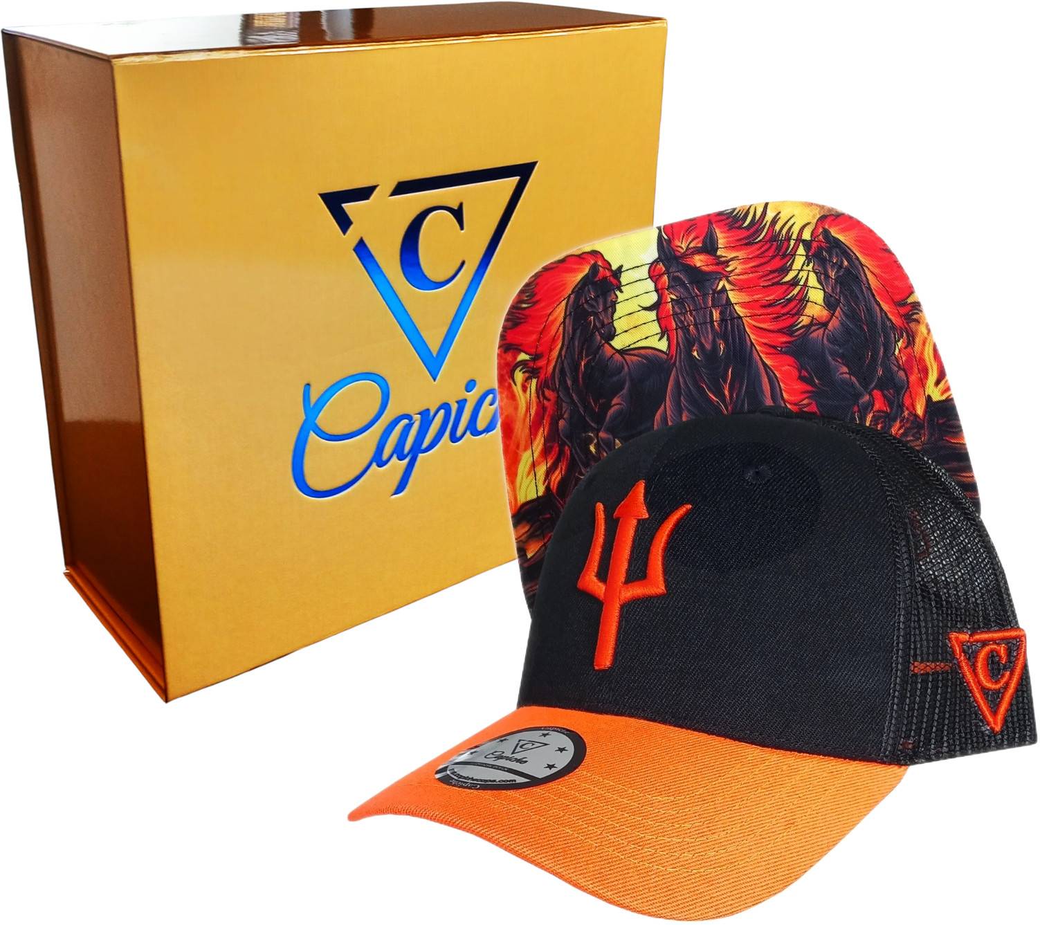 Aethon Trucker Cap - Black/Orange - Image 3
