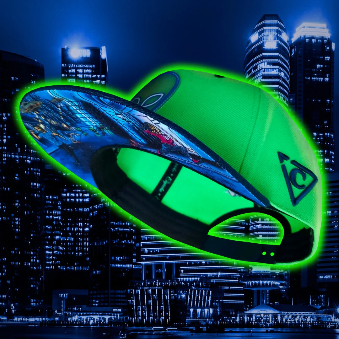 Alien Attack Snapback - Neon Green/Dark Blue - Image 4