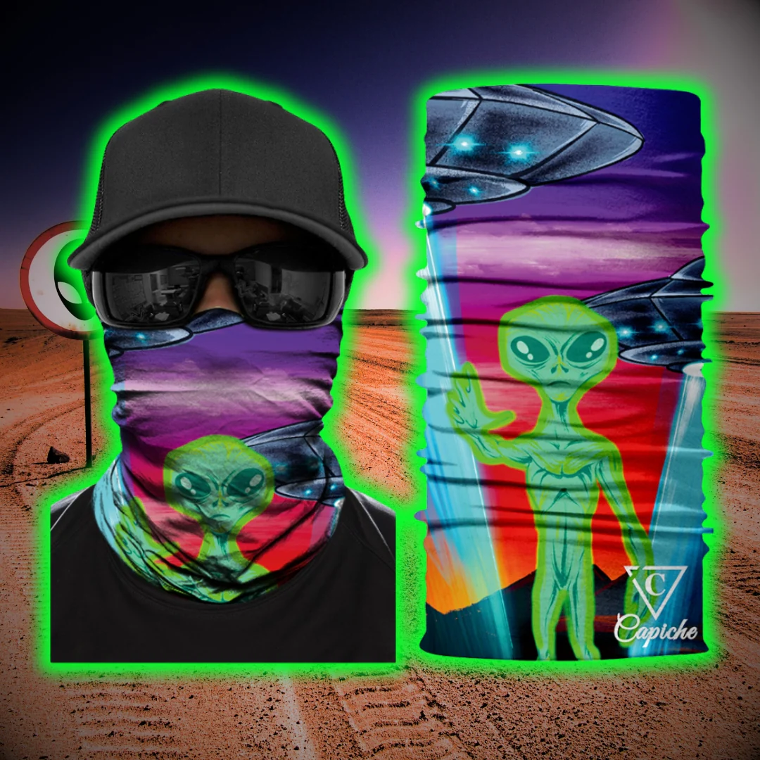 Alien Invasion Biker Mask - Purple/Green - Image 3