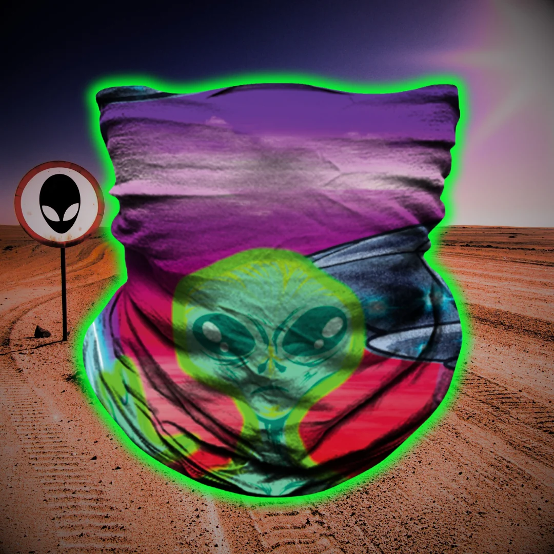 Alien Invasion Biker Mask - Purple/Green - Image 5