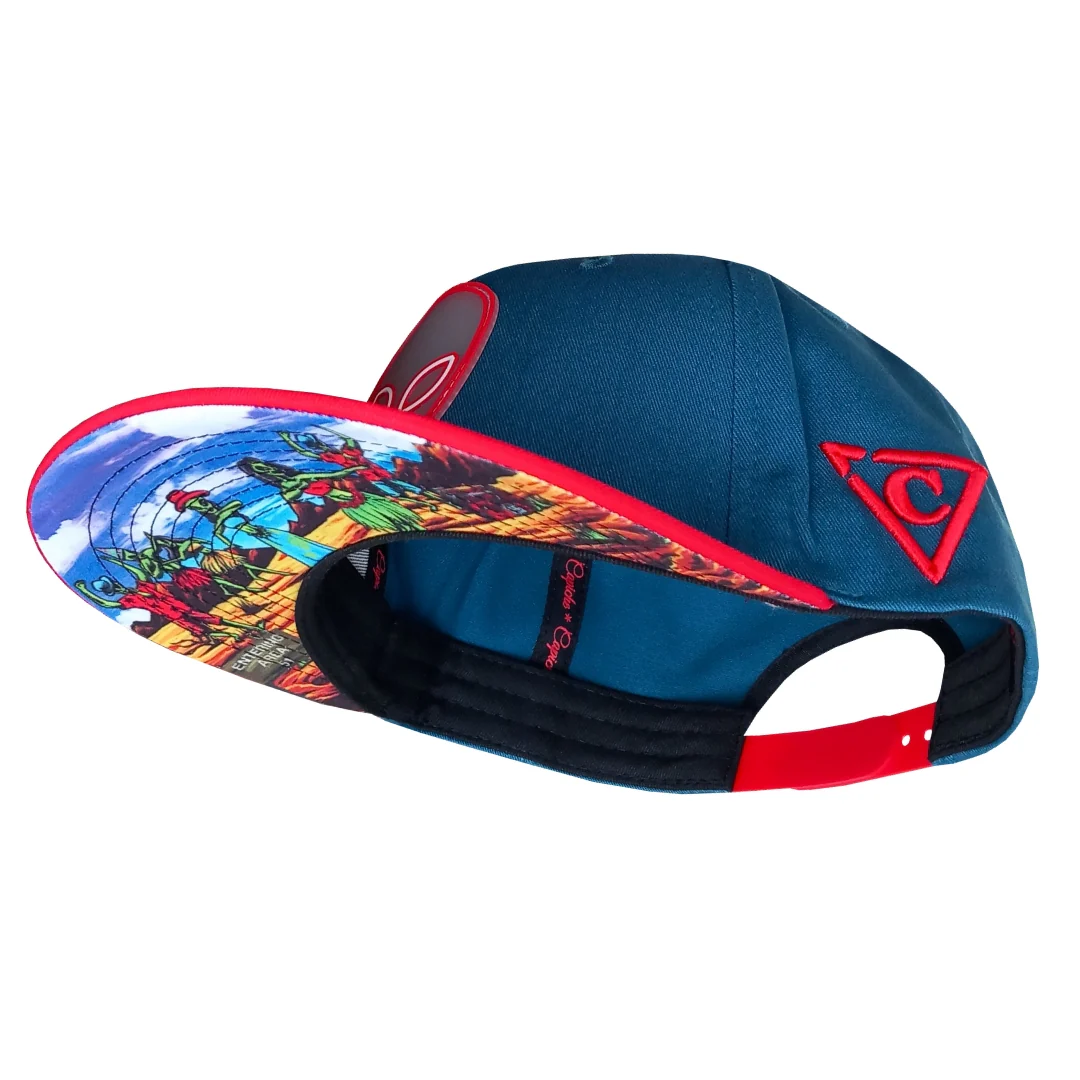 Alien Party Snapback - Blue/Red & Clear Rubber Logo - Image 15