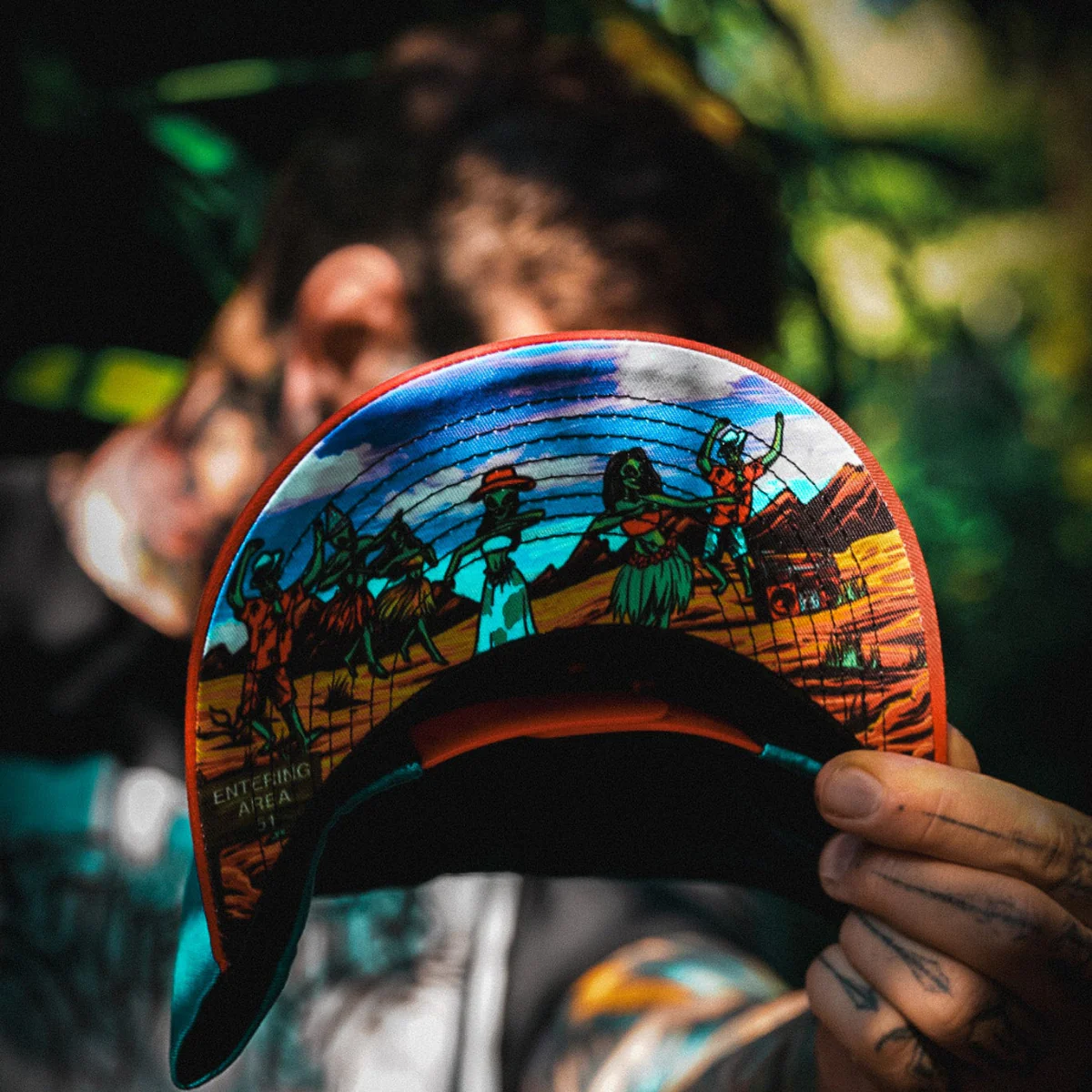 Alien Party Snapback - Blue/Red & Clear Rubber Logo - Image 7