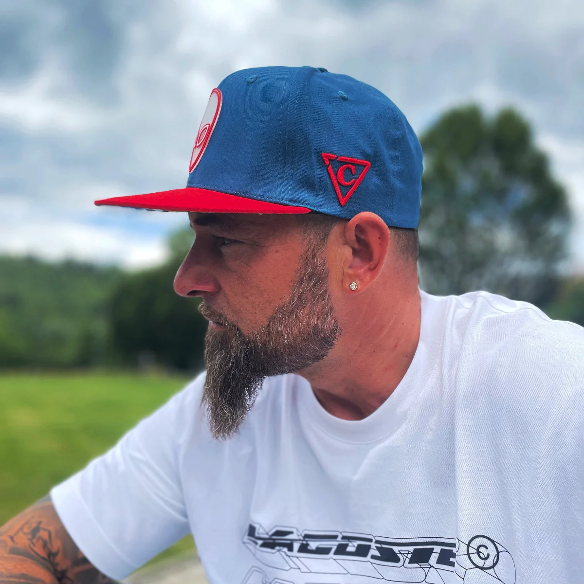 Alien Party Snapback - Blue/Red & Clear Rubber Logo - Image 8