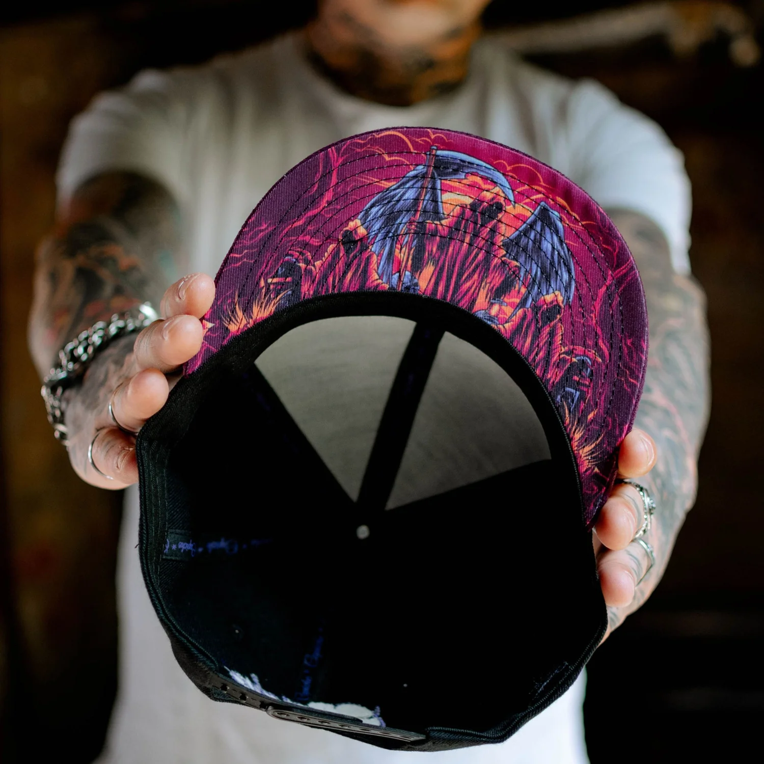 Angels of Death Snapback - Black/Purple Suede - Image 3
