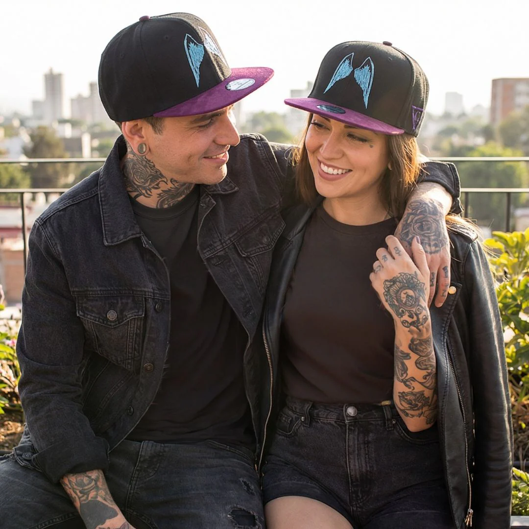Angels of Death Snapback - Black/Purple Suede - Image 4