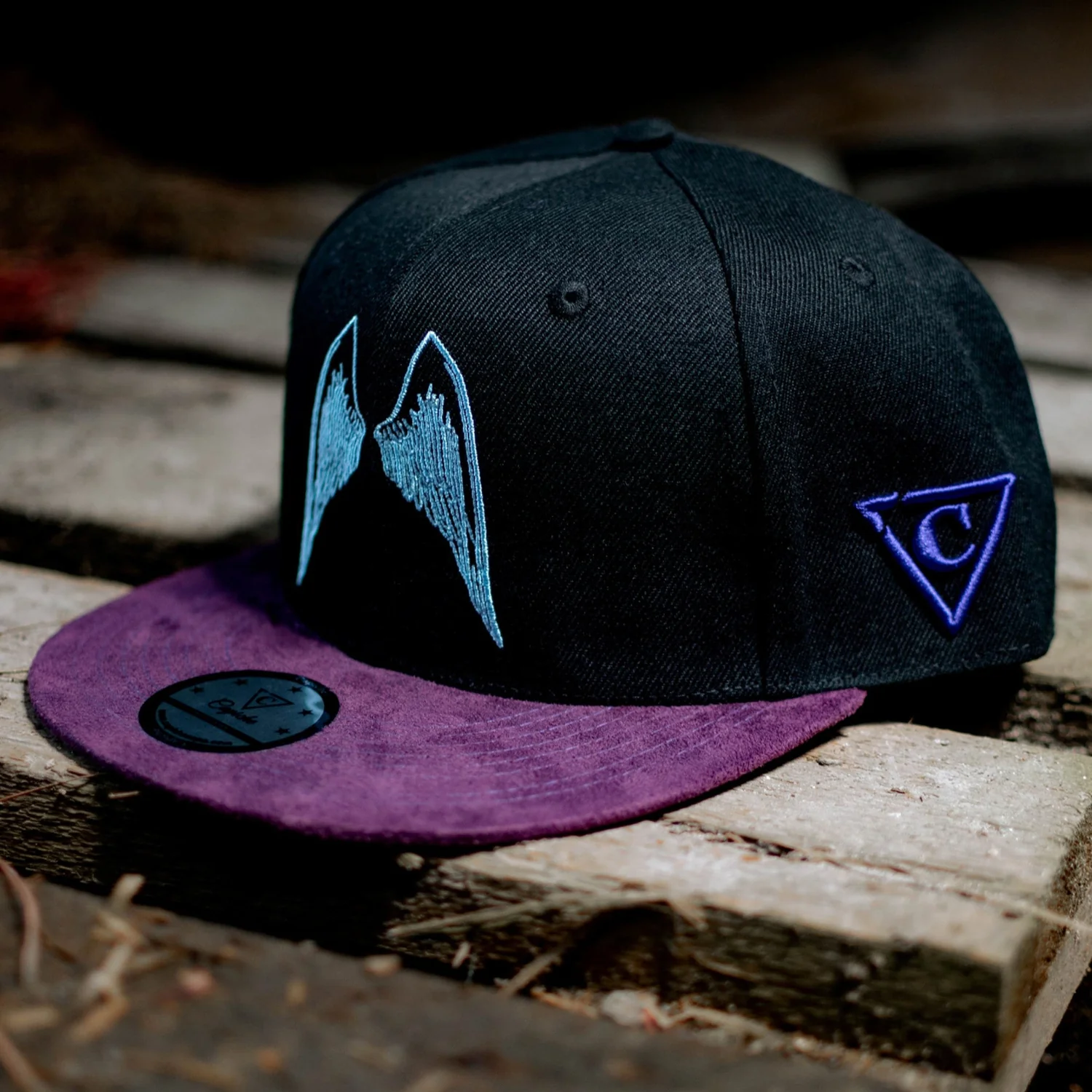 Angels of Death Snapback - Black/Purple Suede - Image 5