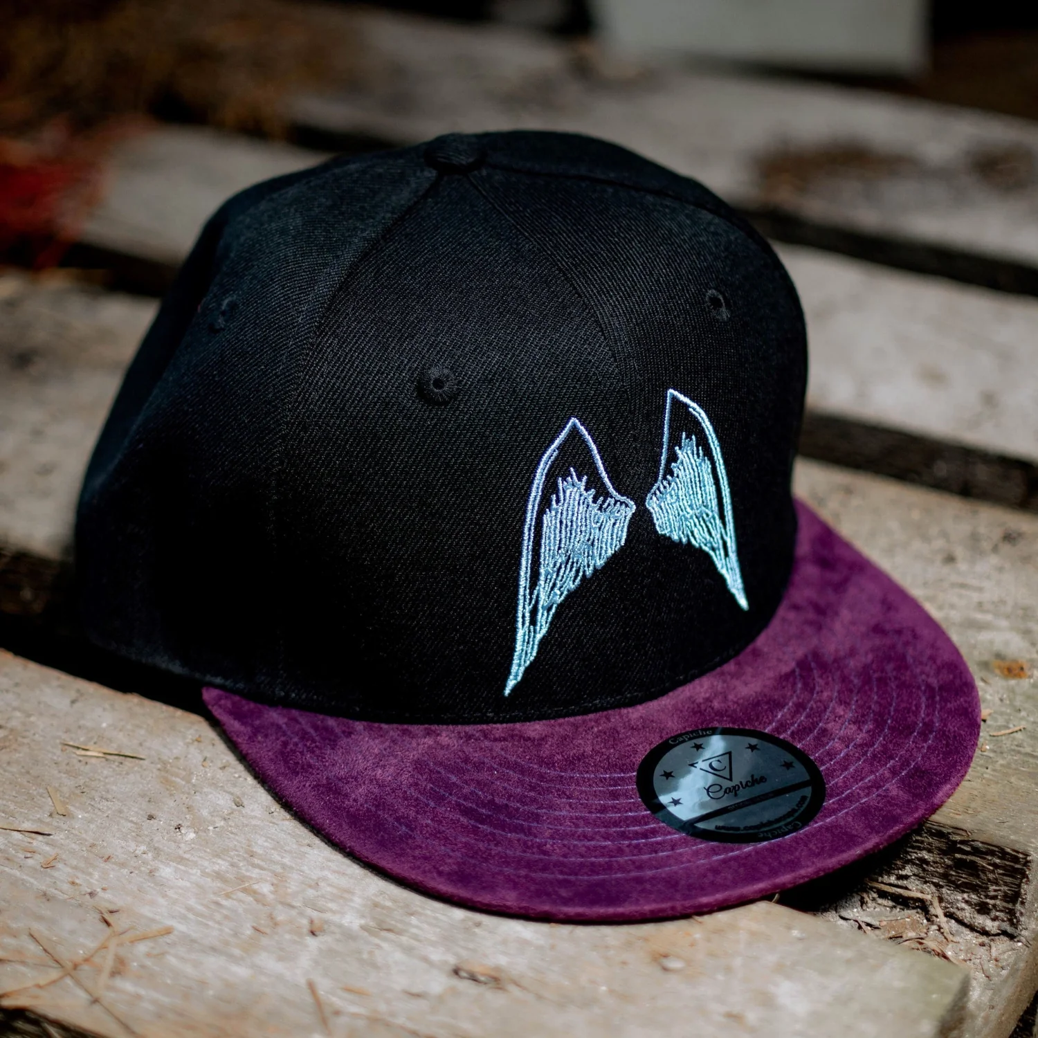 Angels of Death Snapback - Black/Purple Suede - Image 8