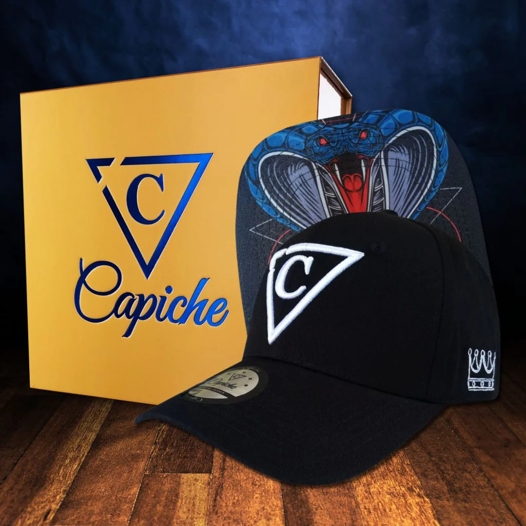 Angry Cobra Curved Baseball Cap - Black - Image 4