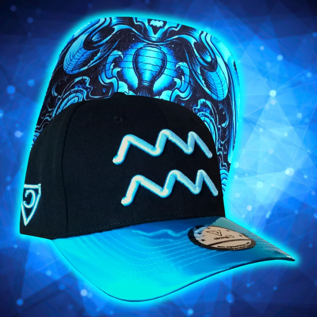 Aquarius Curved Cap - Black/Blue Metallic - Image 11