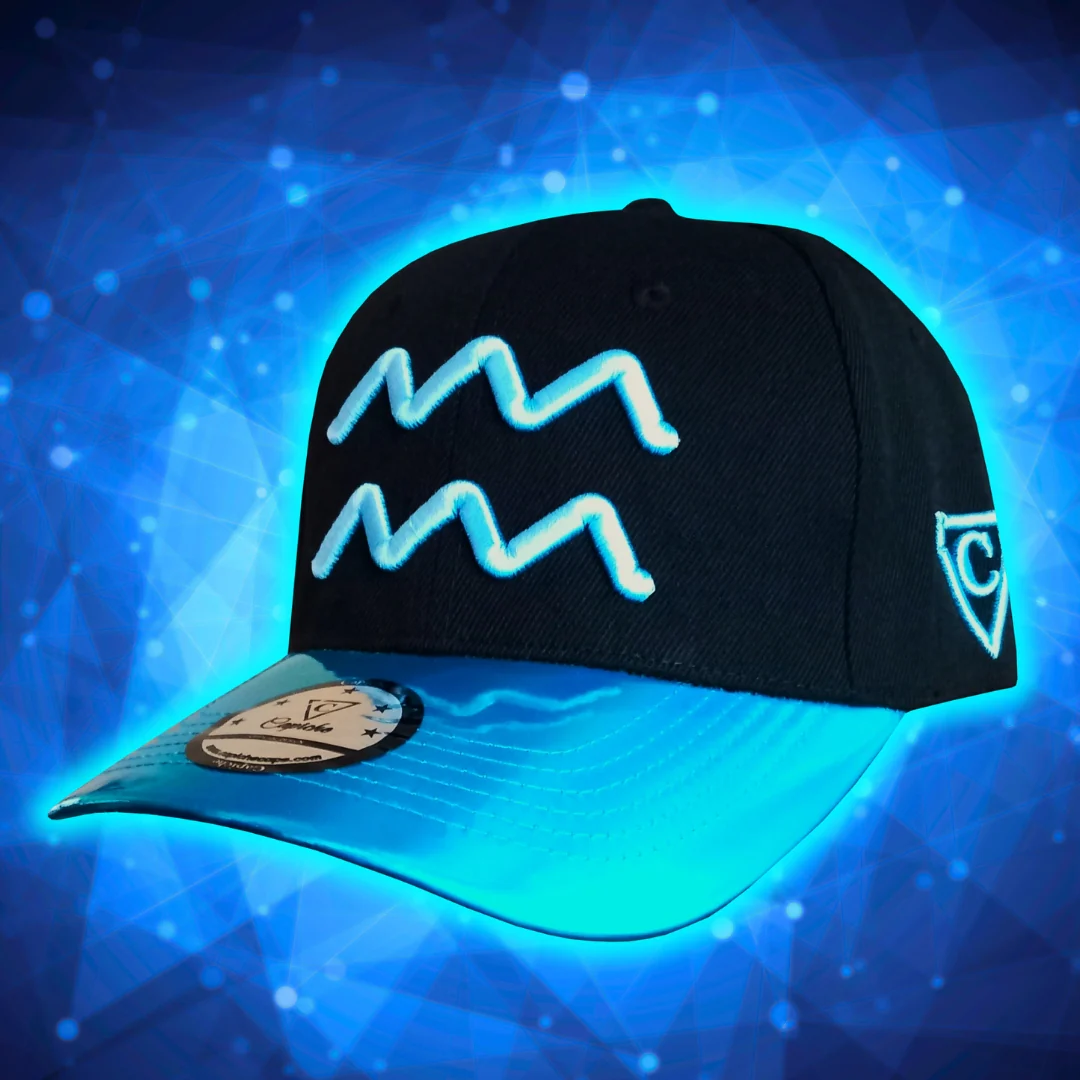 Aquarius Curved Cap - Black/Blue Metallic - Image 12