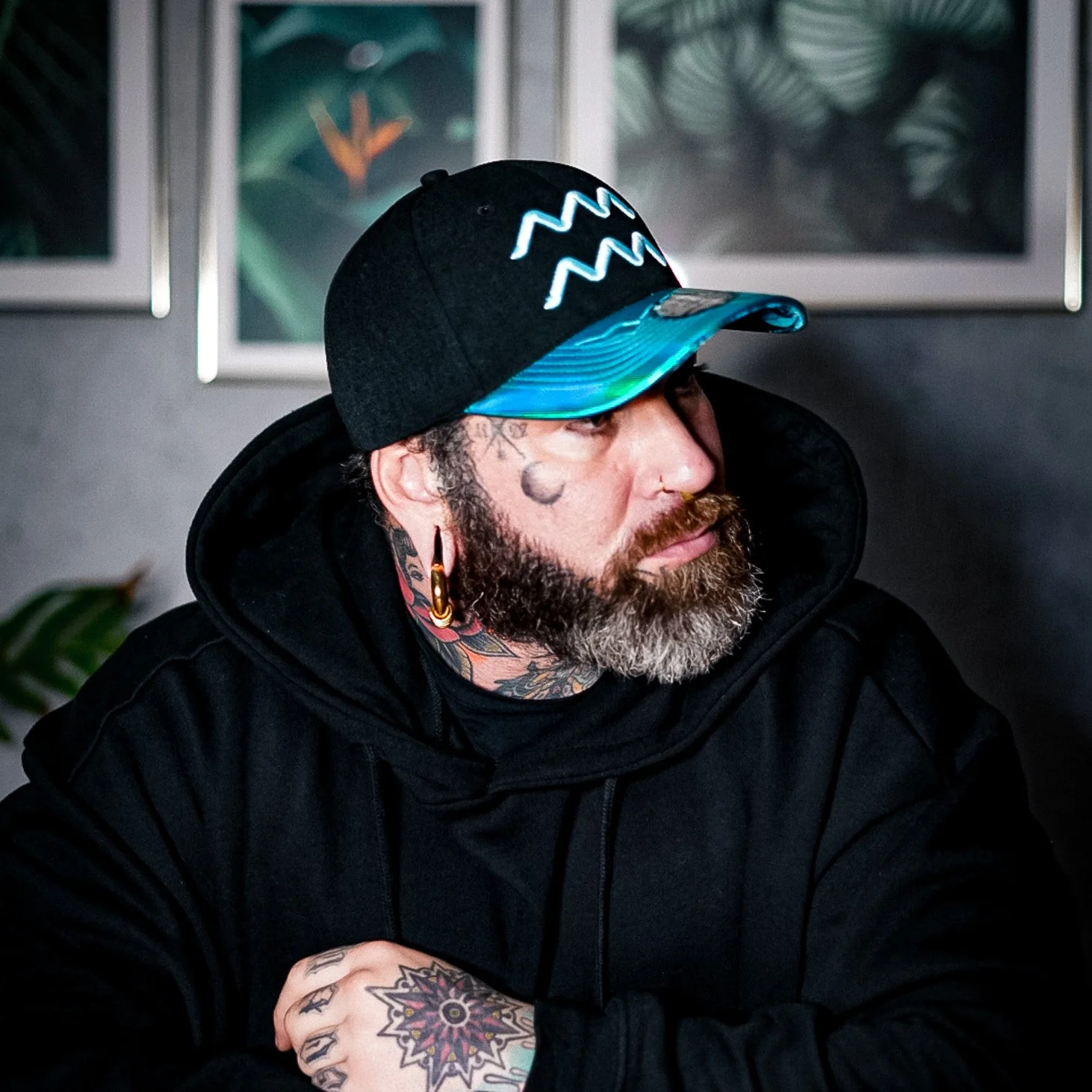 Aquarius Curved Cap - Black/Blue Metallic - Image 4