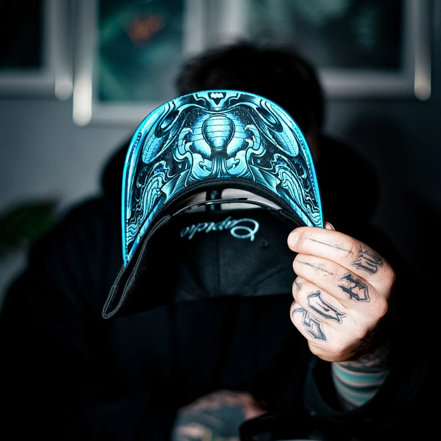 Aquarius Curved Cap - Black/Blue Metallic - Image 5