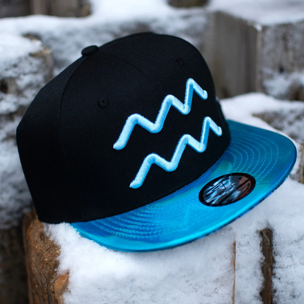 Aquarius Snapback - Black/Blue Metallic - Image 24