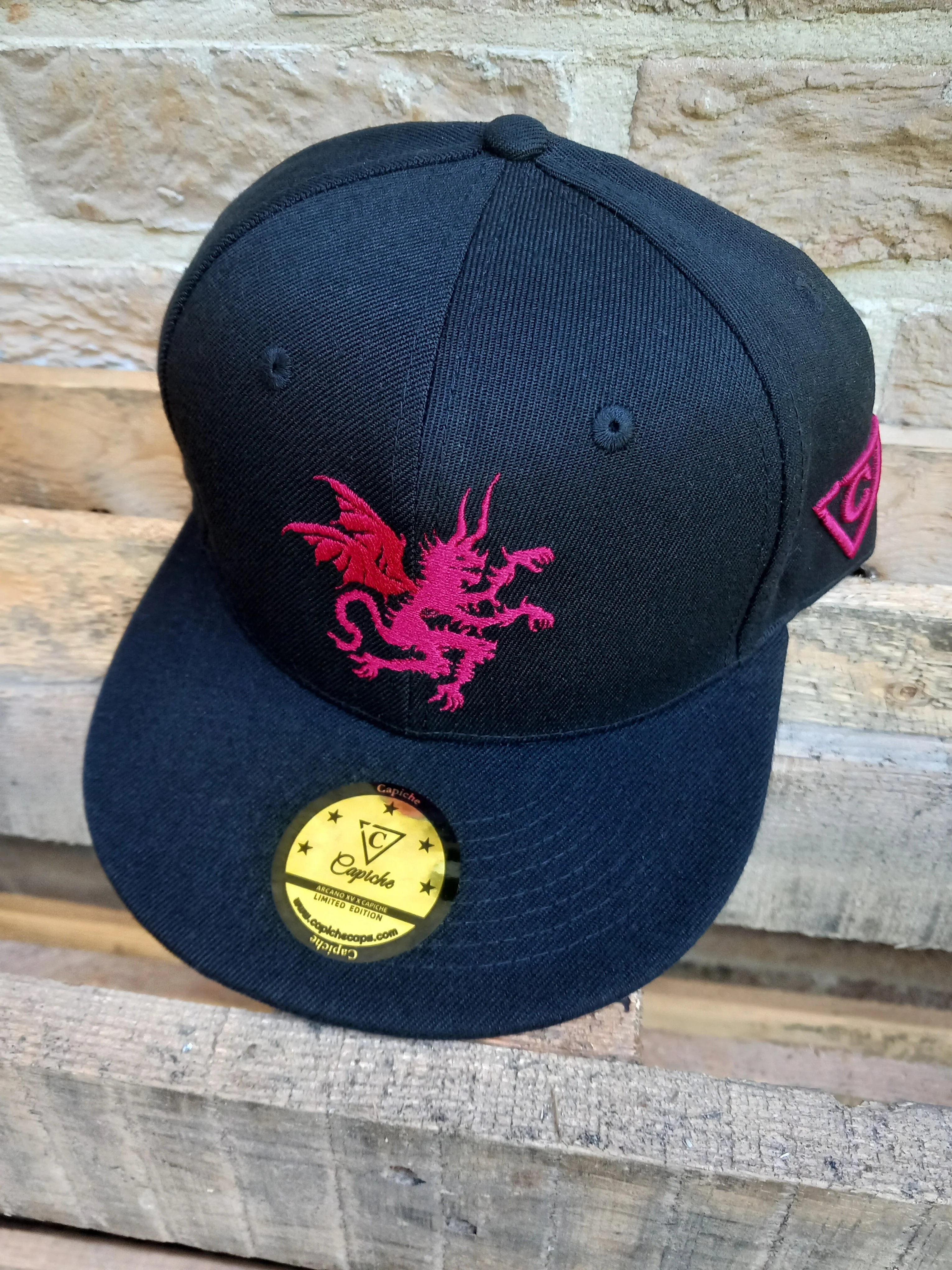 Arcano XV x Capiche Collab Snapback - Black/Red - Image 7
