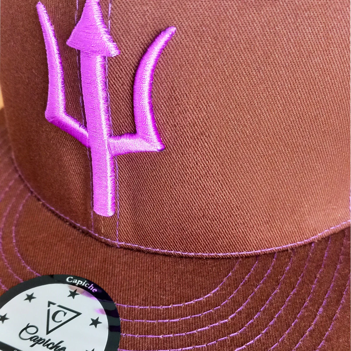 Argus Snapback - Brown/Purple Stitches - Image 11