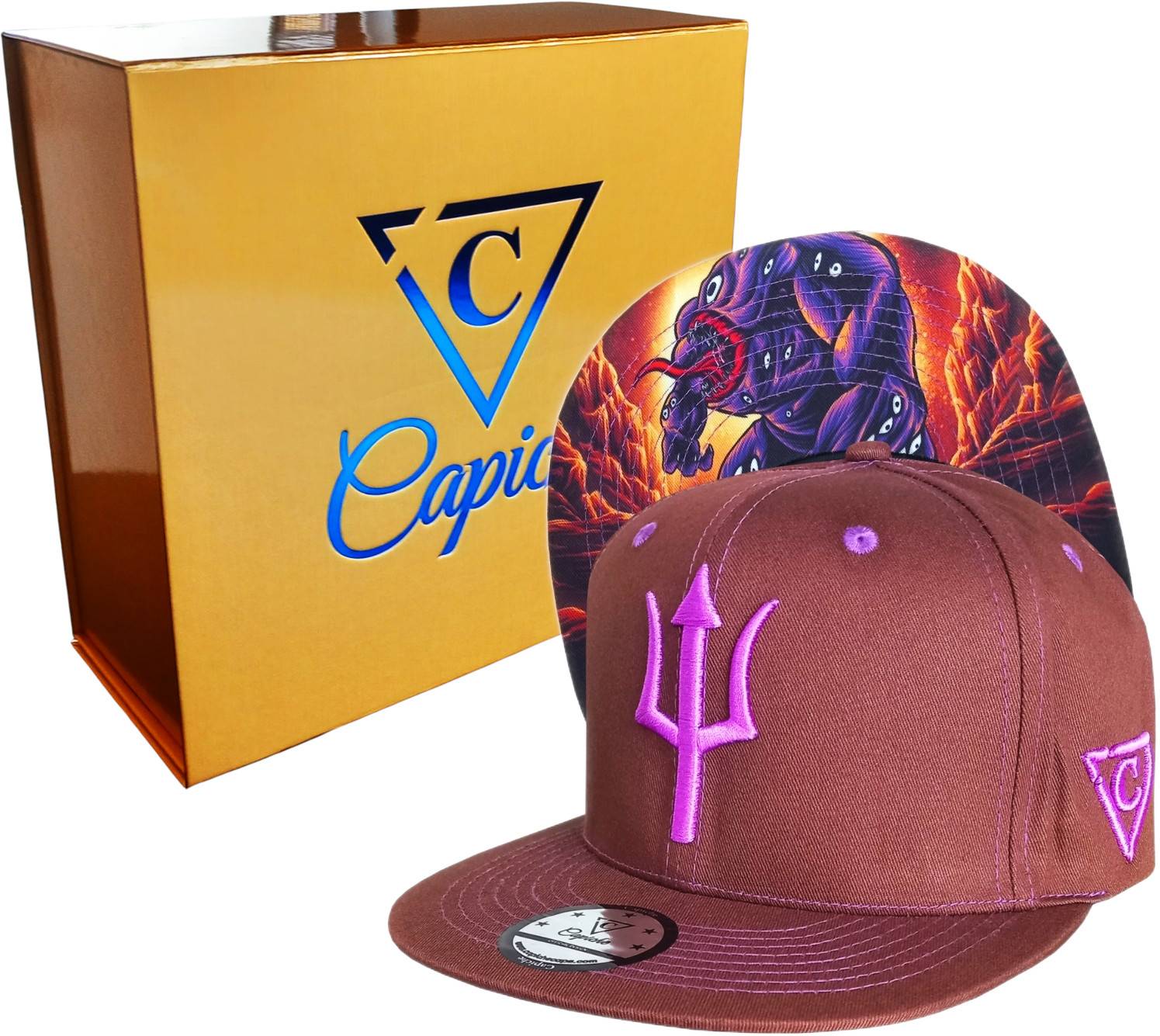 Argus Snapback - Brown/Purple Stitches - Image 3