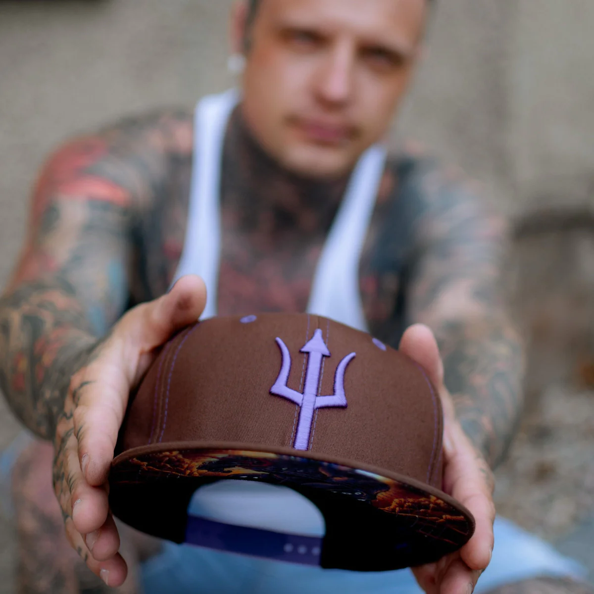 Argus Snapback - Brown/Purple Stitches - Image 7