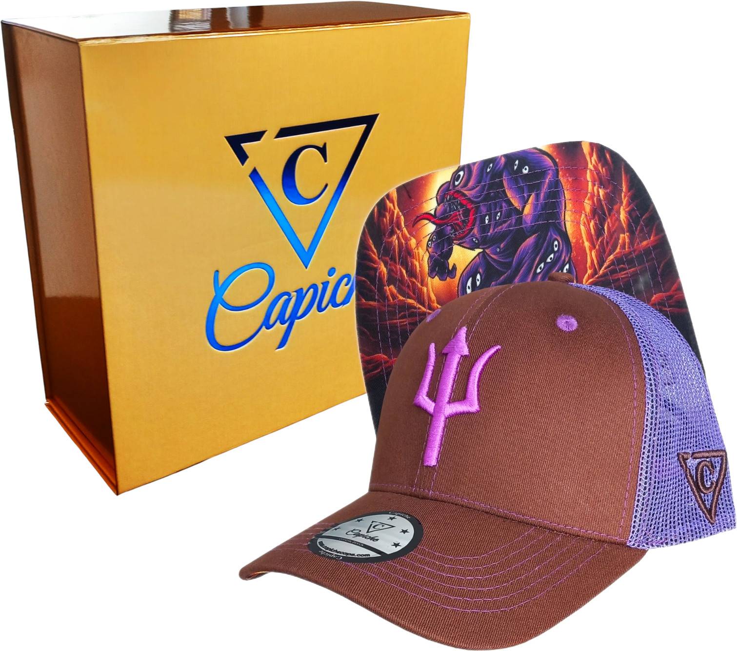 Argus Trucker Cap - Brown/Purple - Image 3