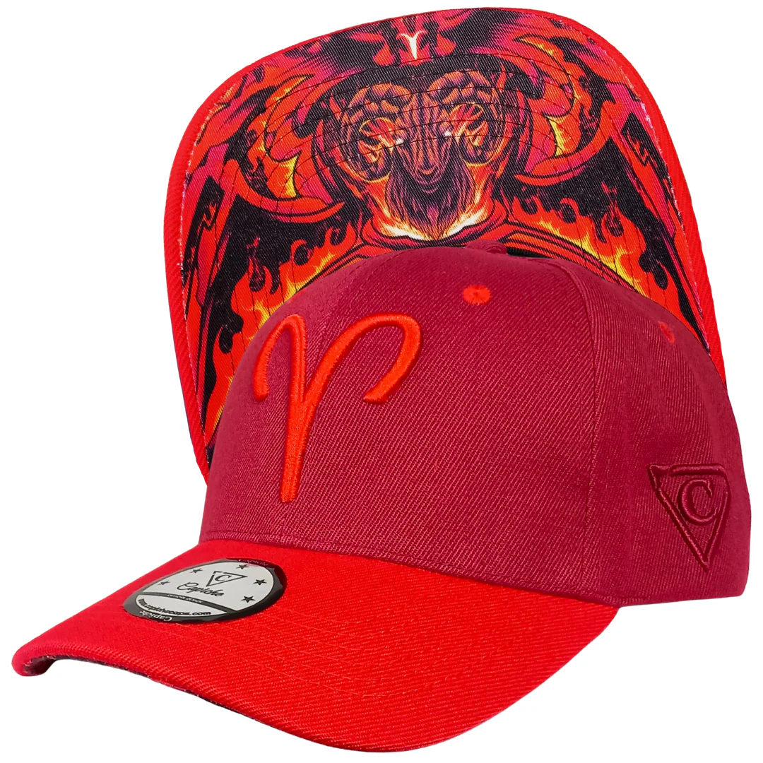 Aries Curved Cap - Red