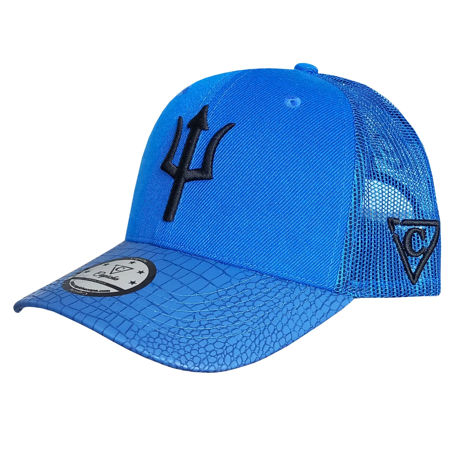 Basilisk Trucker Cap - Blue & Artificial Leather - Image 14