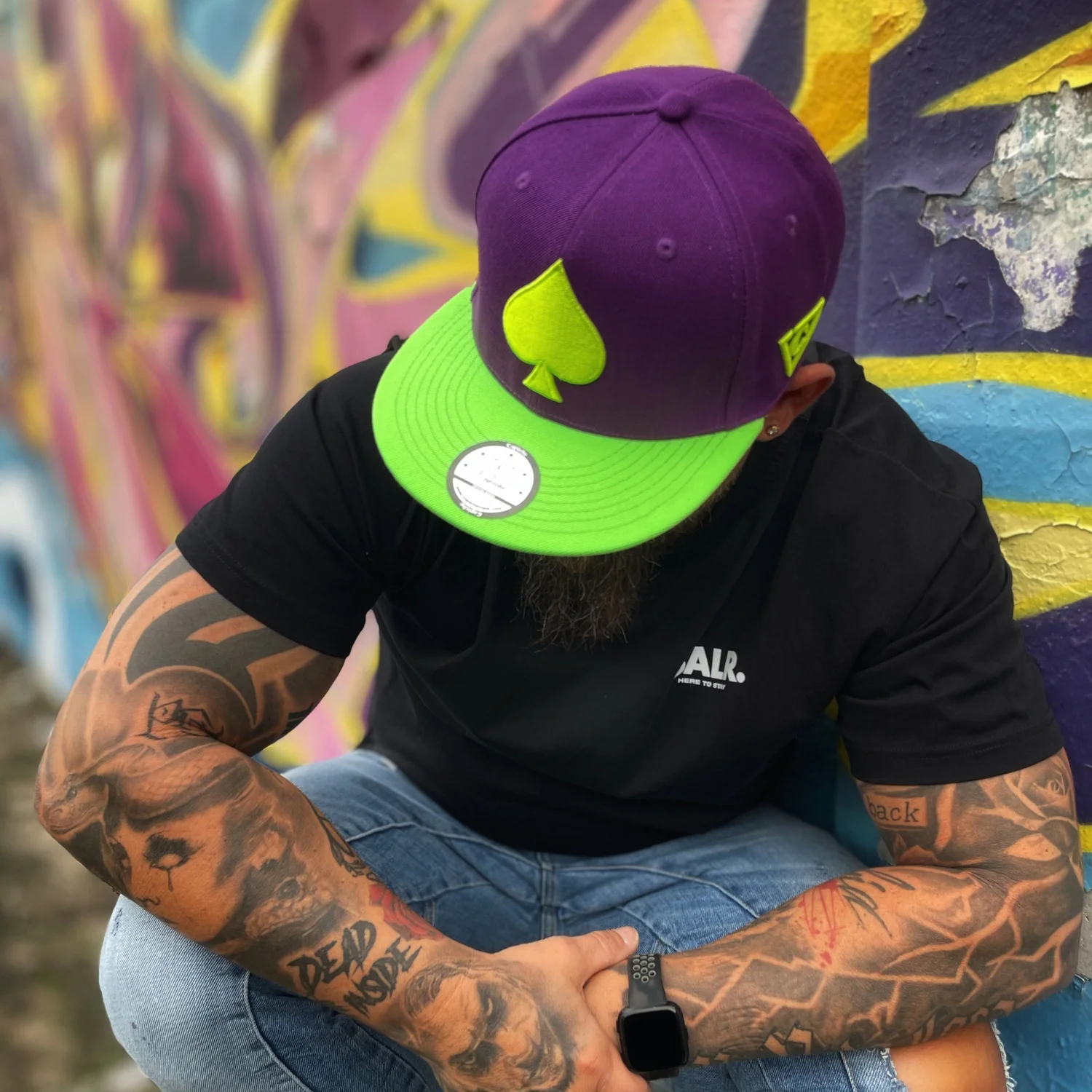 Black Jack Snapback - Purple/Neon Green - Image 10