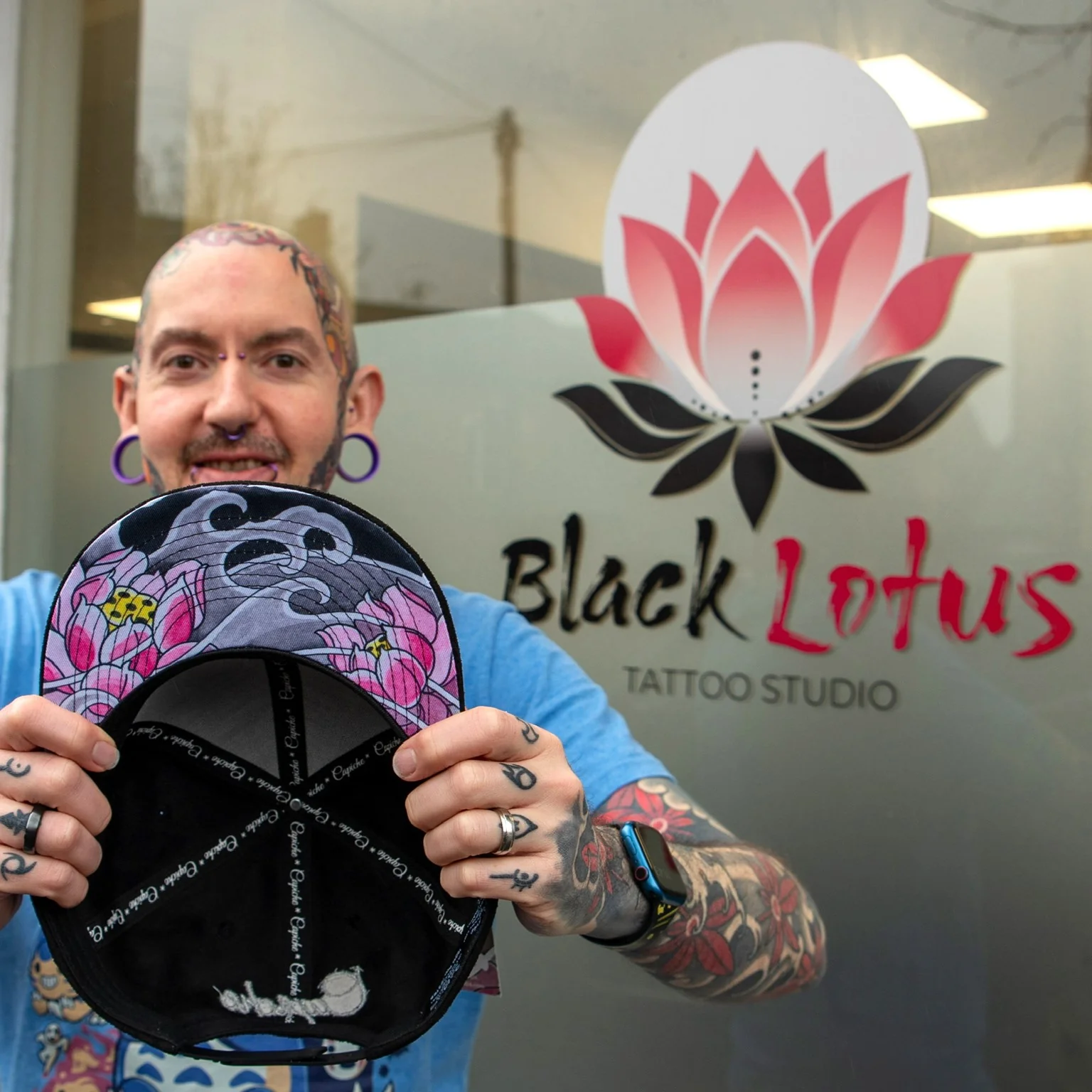LIMITED EDITION Black Lotus Snapback - Black Suede - Image 5