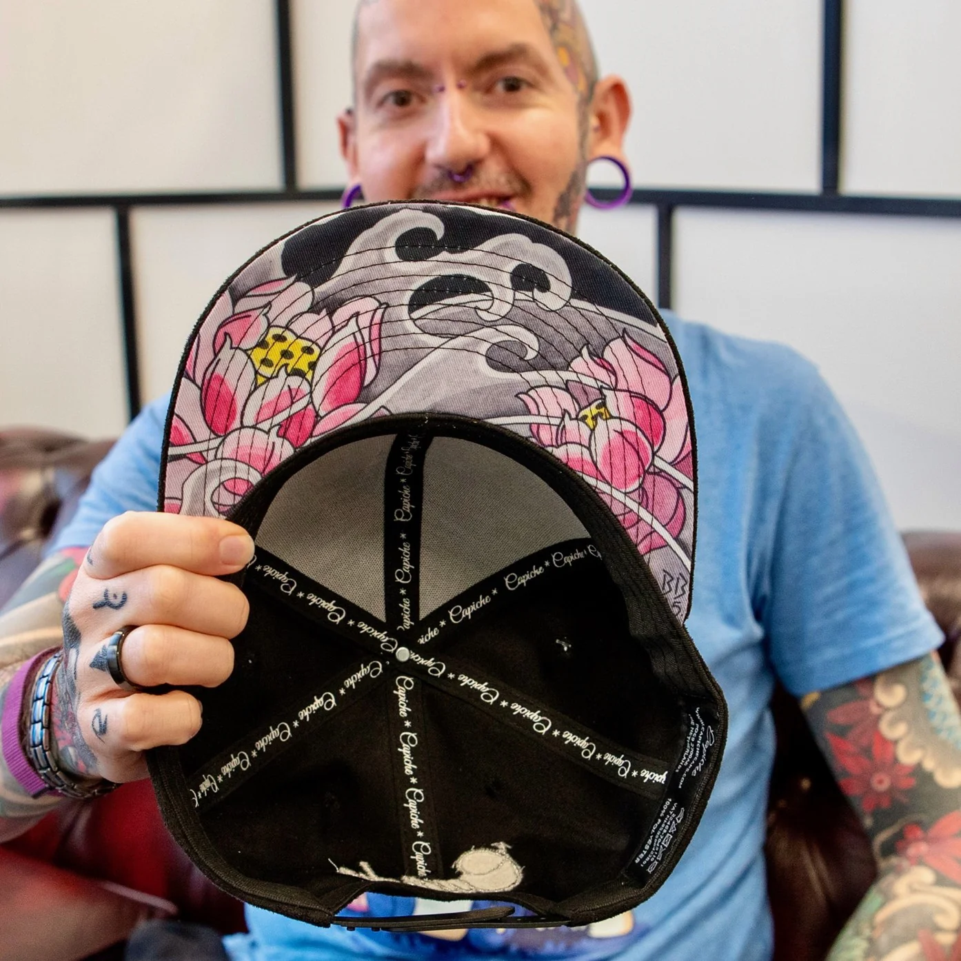 LIMITED EDITION Black Lotus Snapback - Black Suede - Image 7