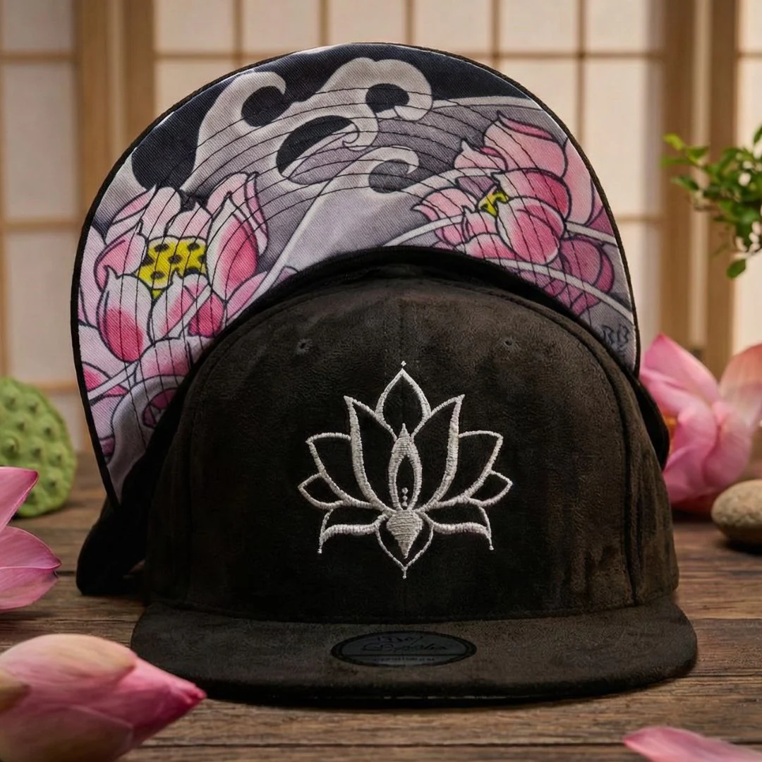 LIMITED EDITION Black Lotus Snapback - Black Suede - Image 8