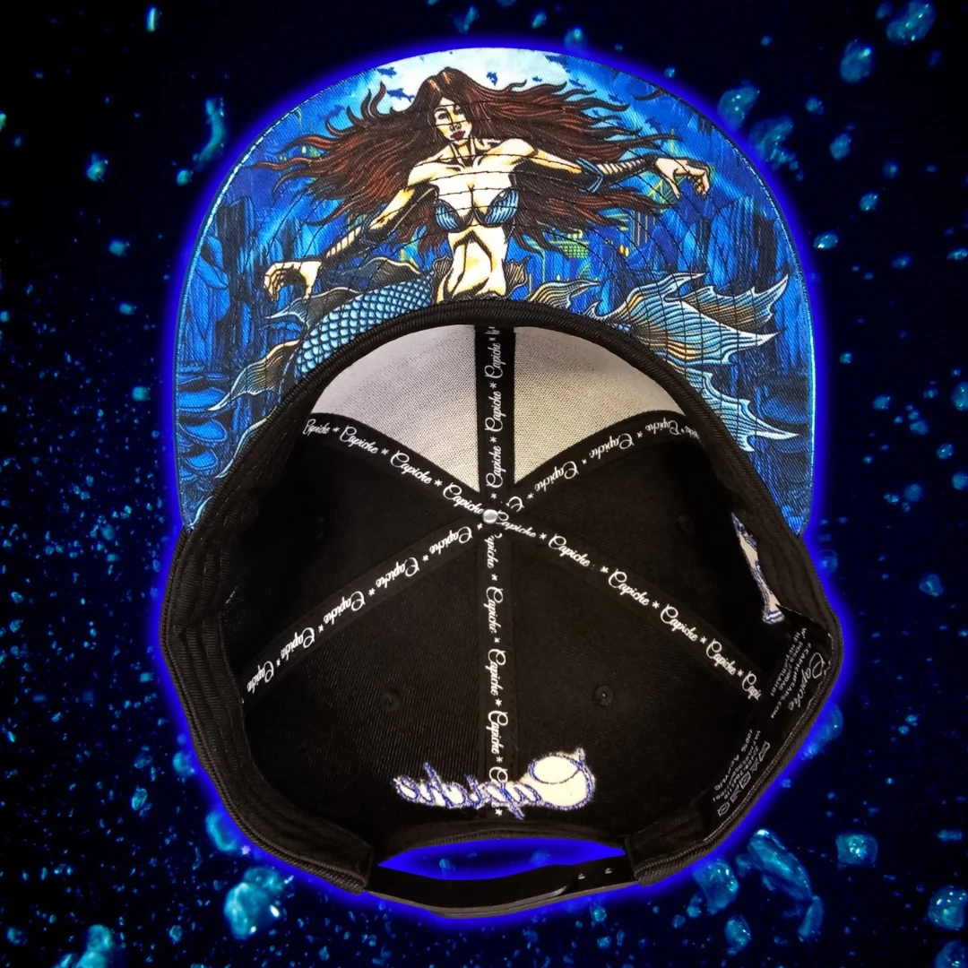 Blue Mermaid Snapback - Black/Blue Crackling Metallic - Image 11