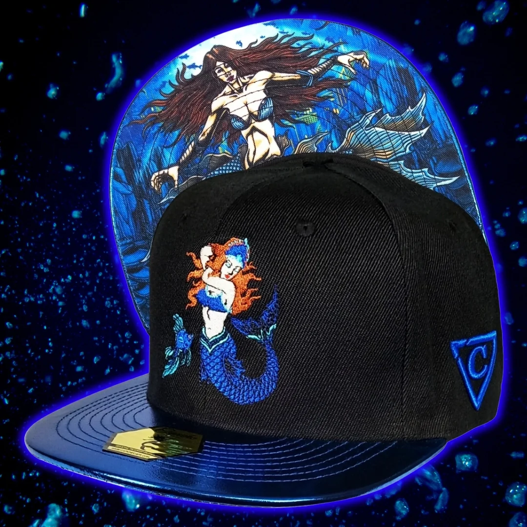 Blue Mermaid Snapback - Black/Blue Crackling Metallic - Image 12