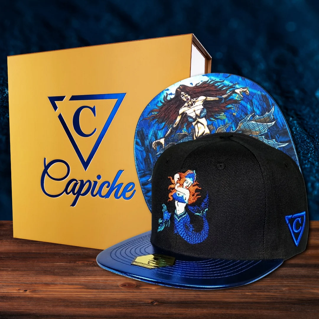 Blue Mermaid Snapback - Black/Blue Crackling Metallic - Image 3