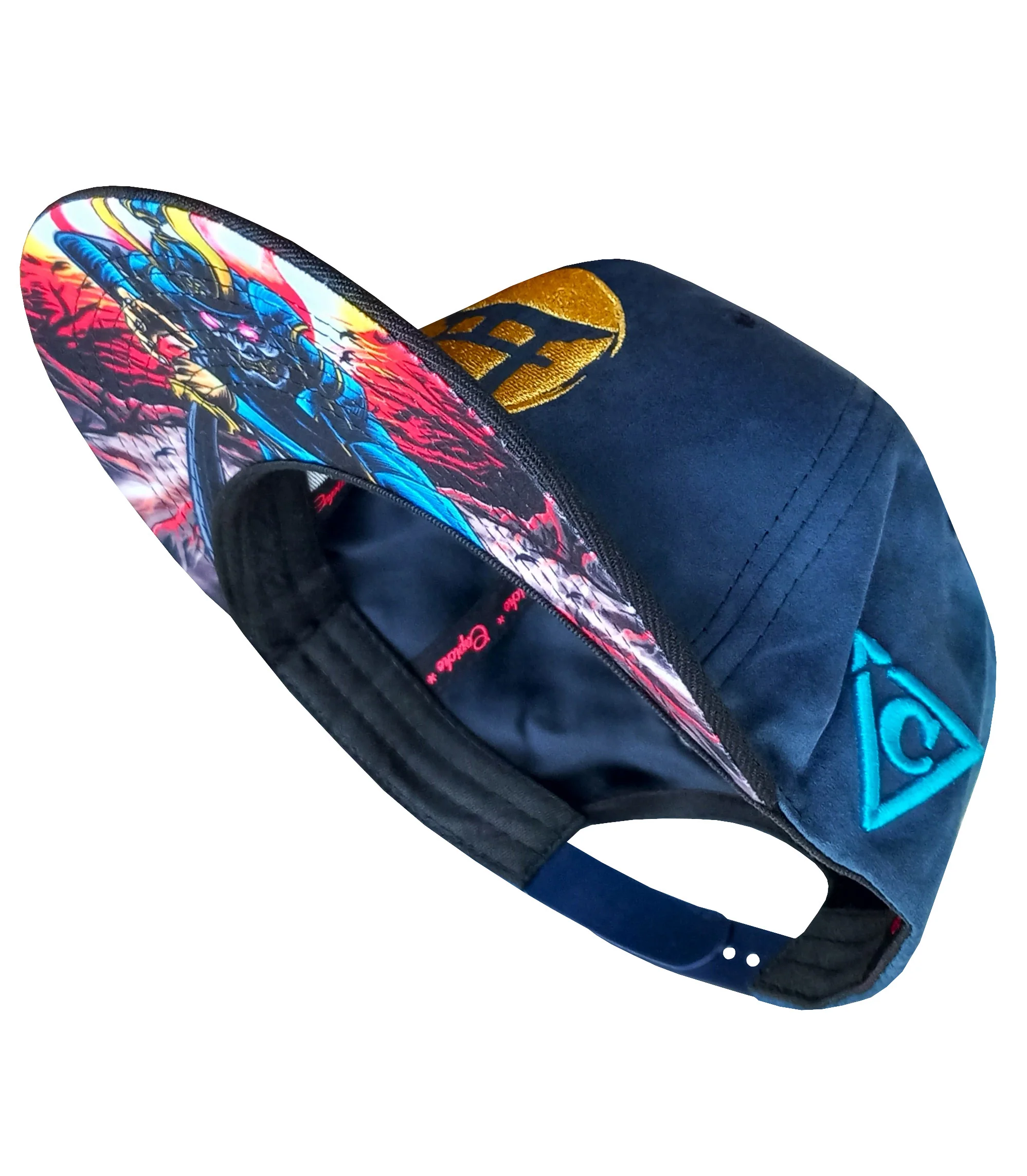 Blue Samurai Snapback - Suede/Golden Thread - Image 12