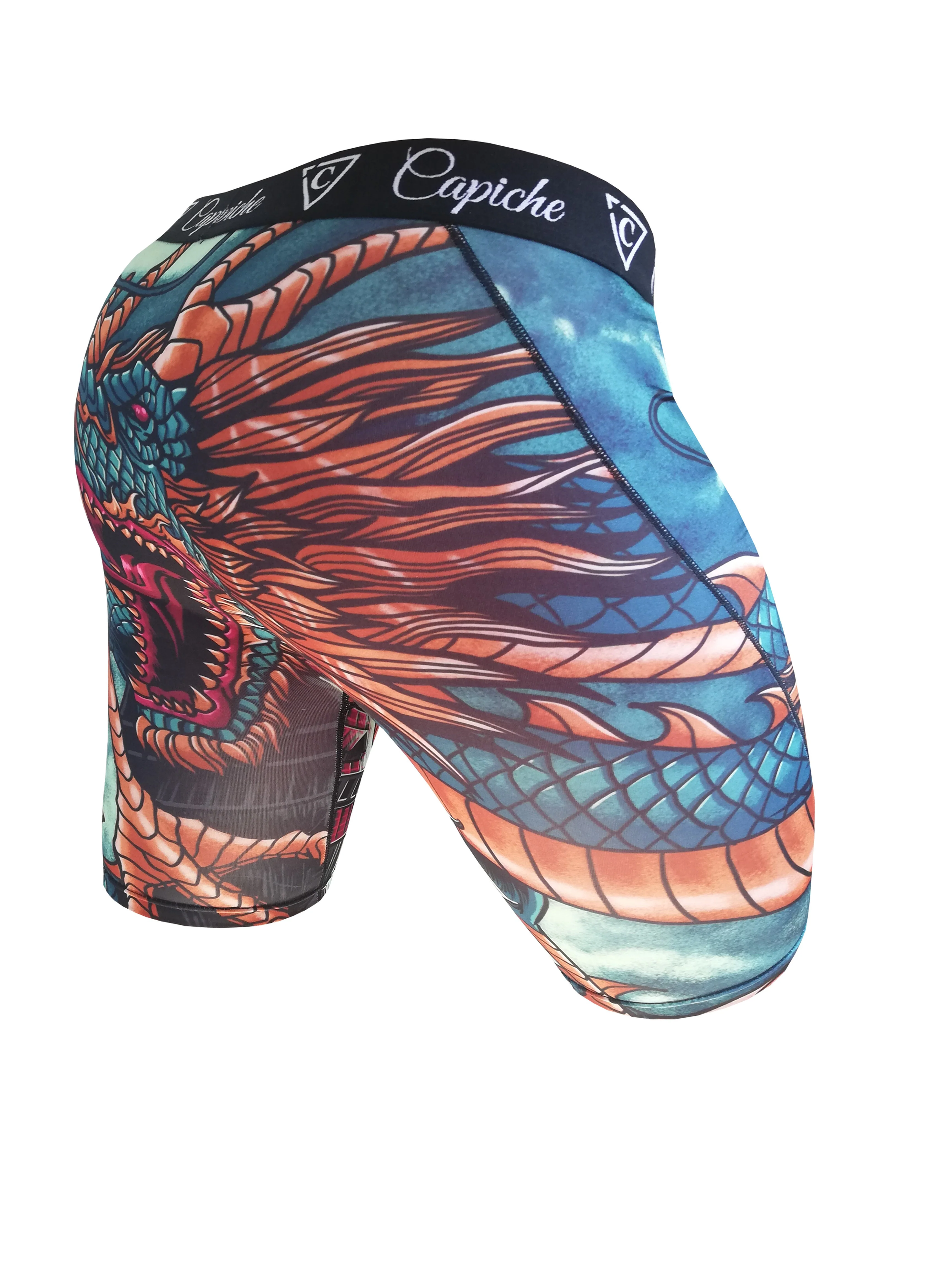 Chinese Dragon Long Mens Underwear - Green - Image 3