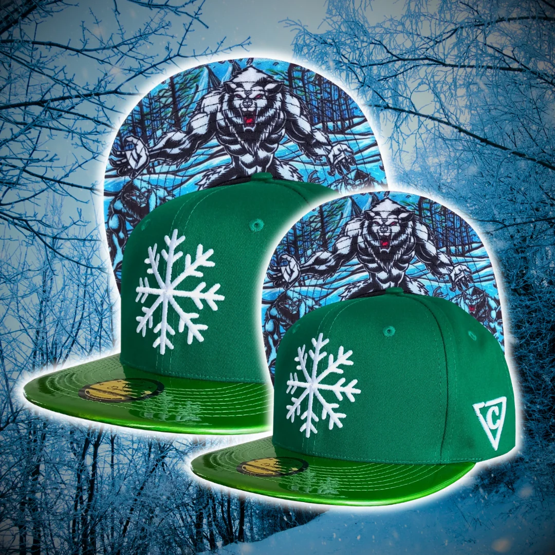 LIMITED Christmas Snapback Ice Beast Child Size - Green/Holographic - Image 9