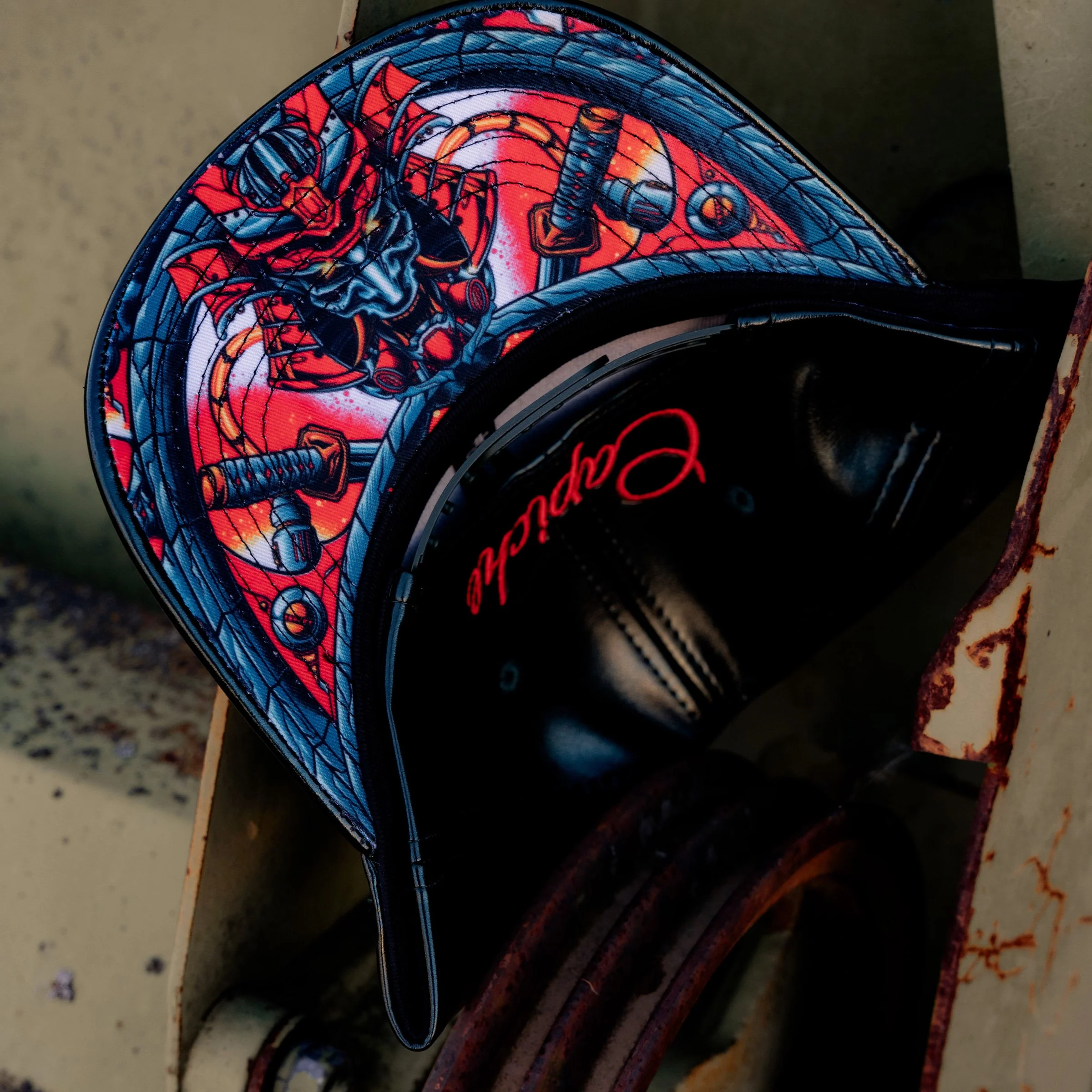 LIMITED EDITION Chrome Samurai Curved Cap - Deep Green Oil Crackling Metallic - Image 10