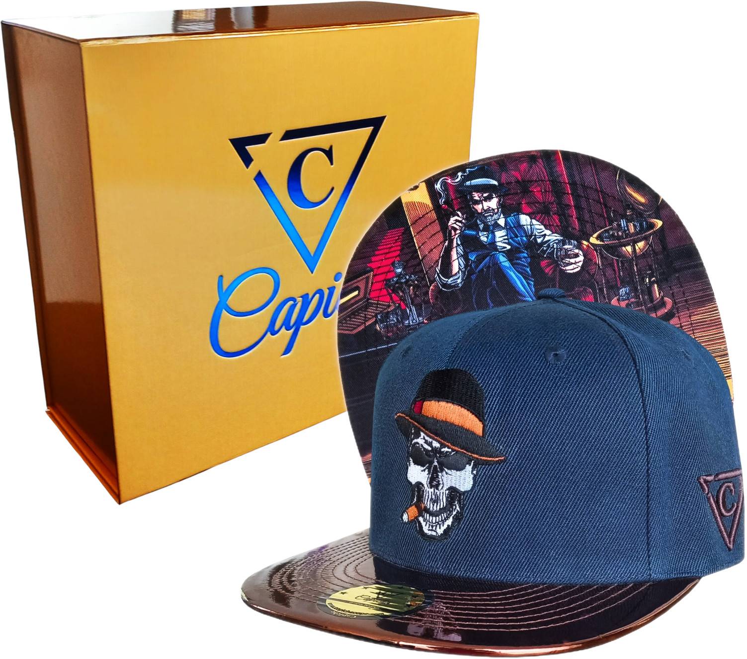 Cigar Snapback - Dark Blue/Brown Metallic - Image 3