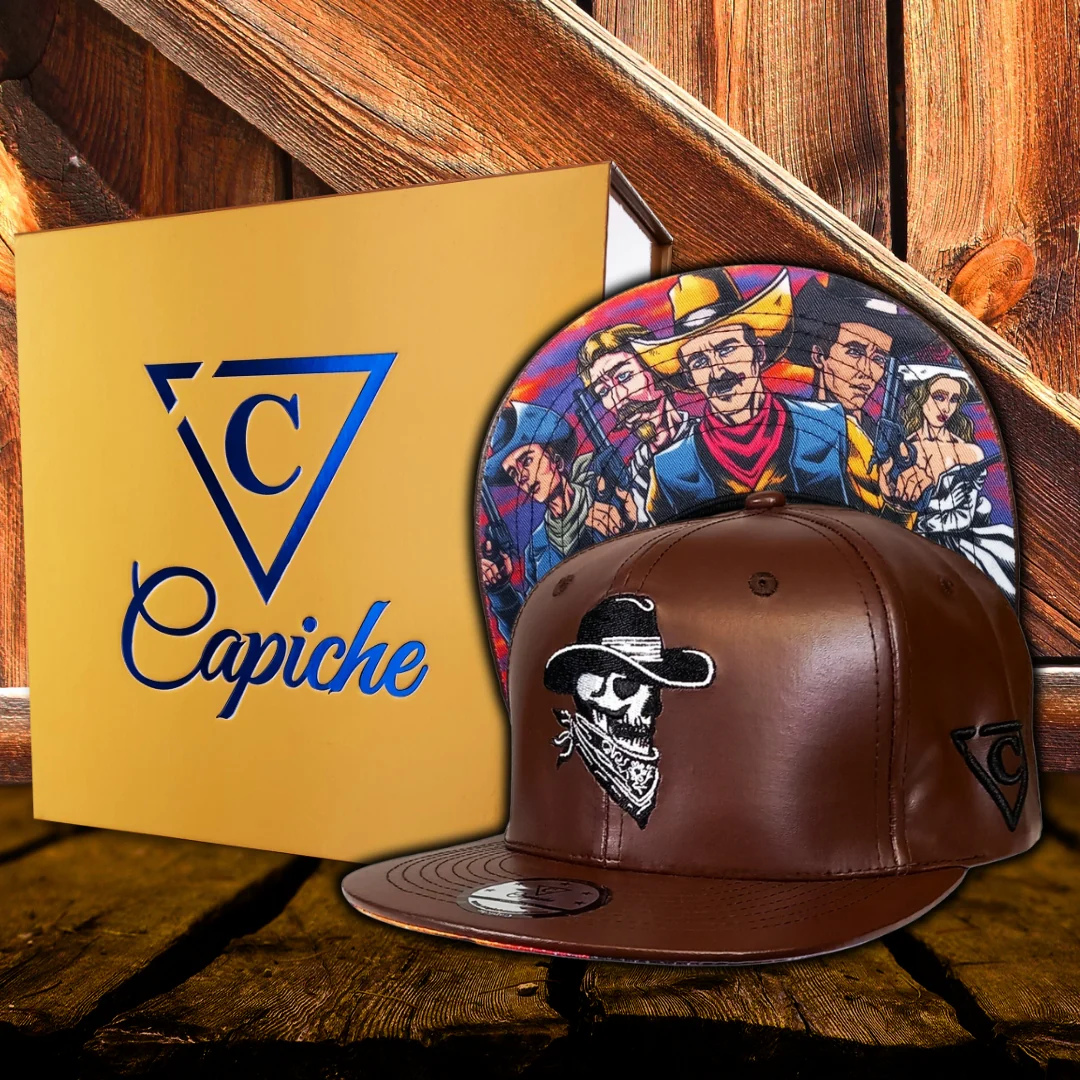 Cowboy Gang Snapback - Brown Faux Leather - Image 3
