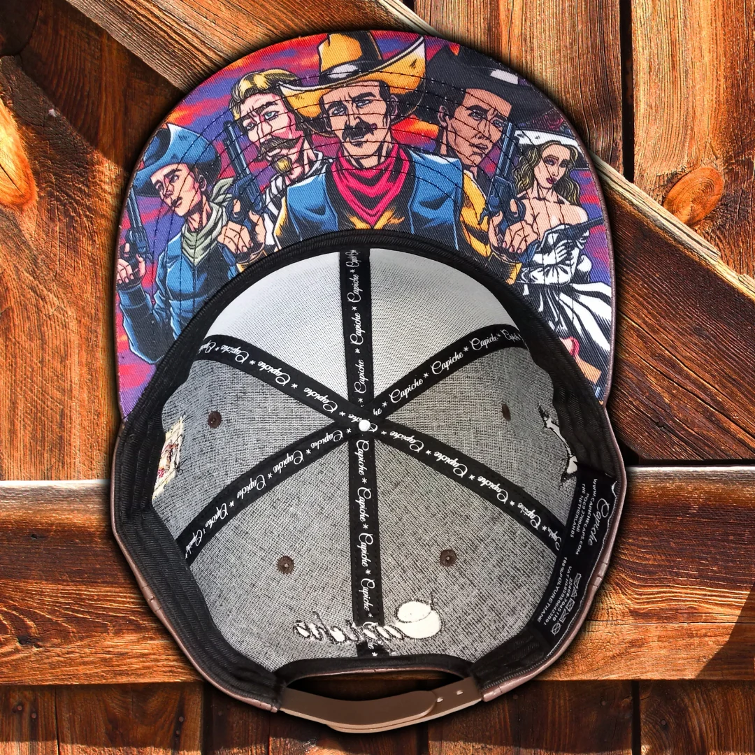 Cowboy Gang Snapback - Brown Faux Leather - Image 5