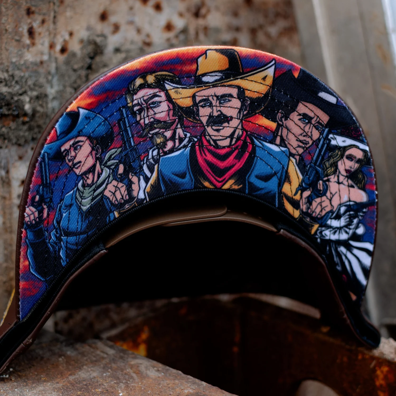 Cowboy Gang Snapback - Brown Faux Leather - Image 7
