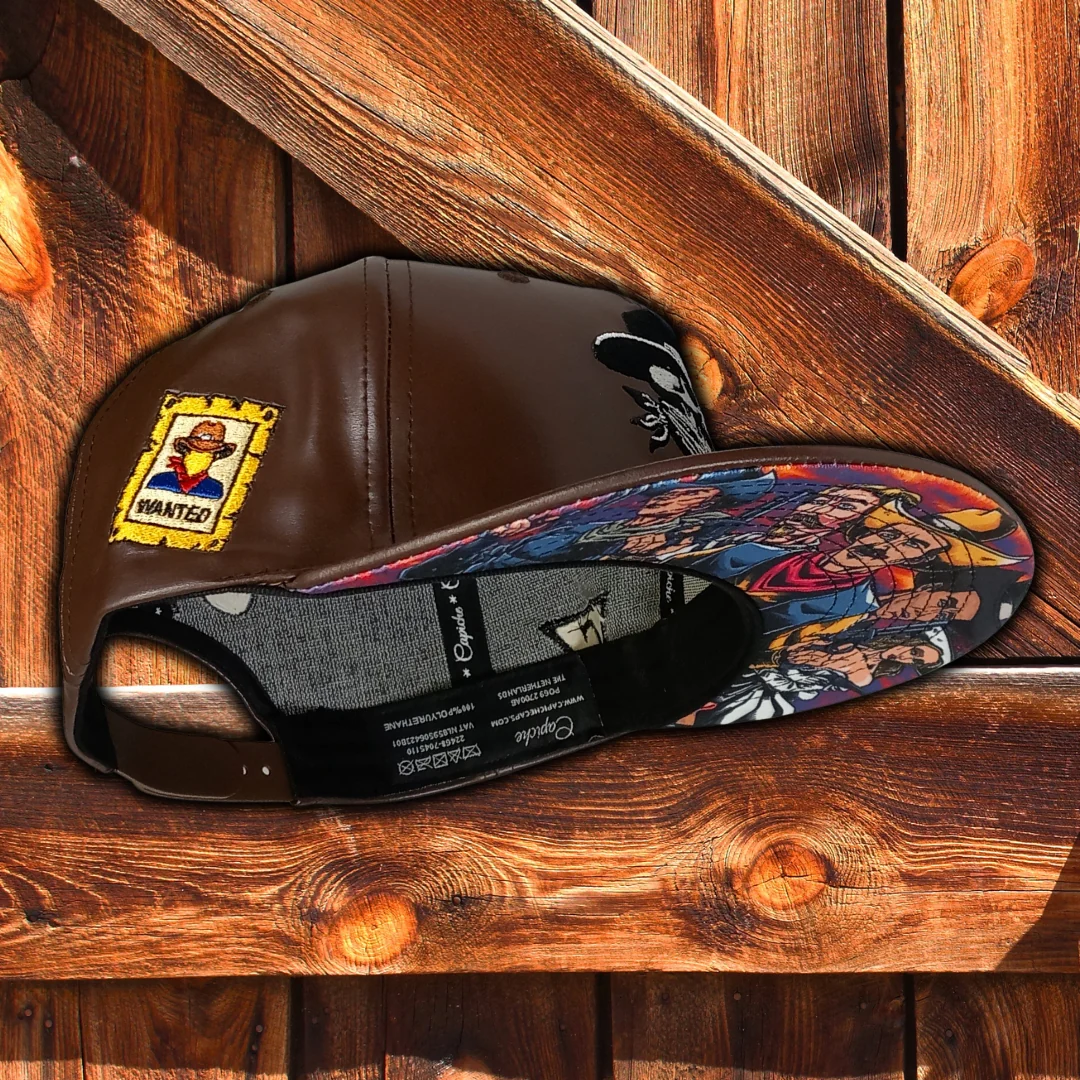 Cowboy Gang Snapback - Brown Faux Leather - Image 9