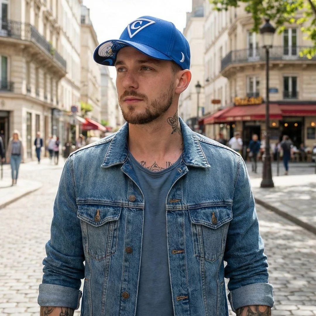 Crying Wolf Curved Baseball Cap - Blue - Image 6