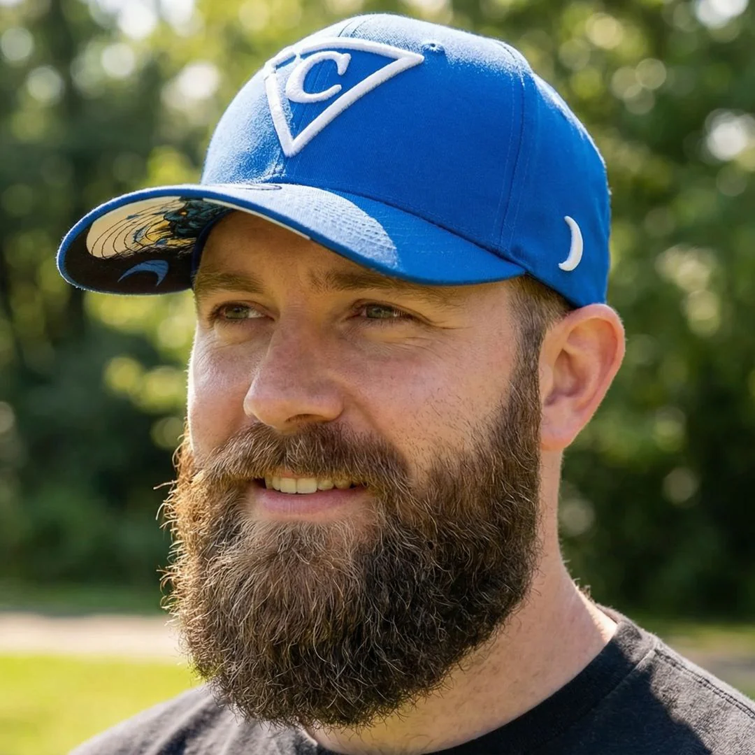 Crying Wolf Curved Baseball Cap - Blue - Image 7