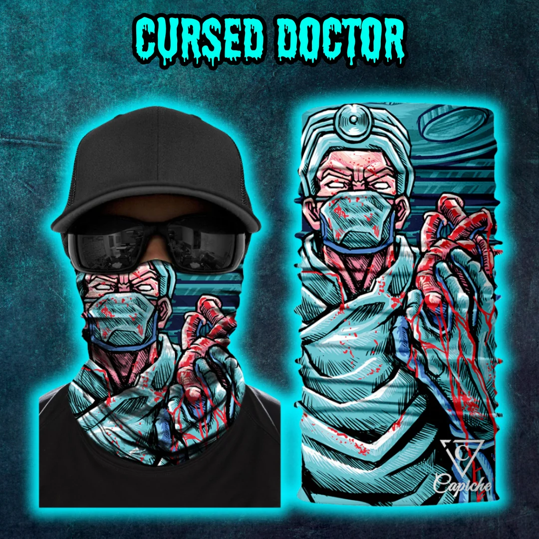 Cursed Doctor Biker Mask - Blue - Image 3