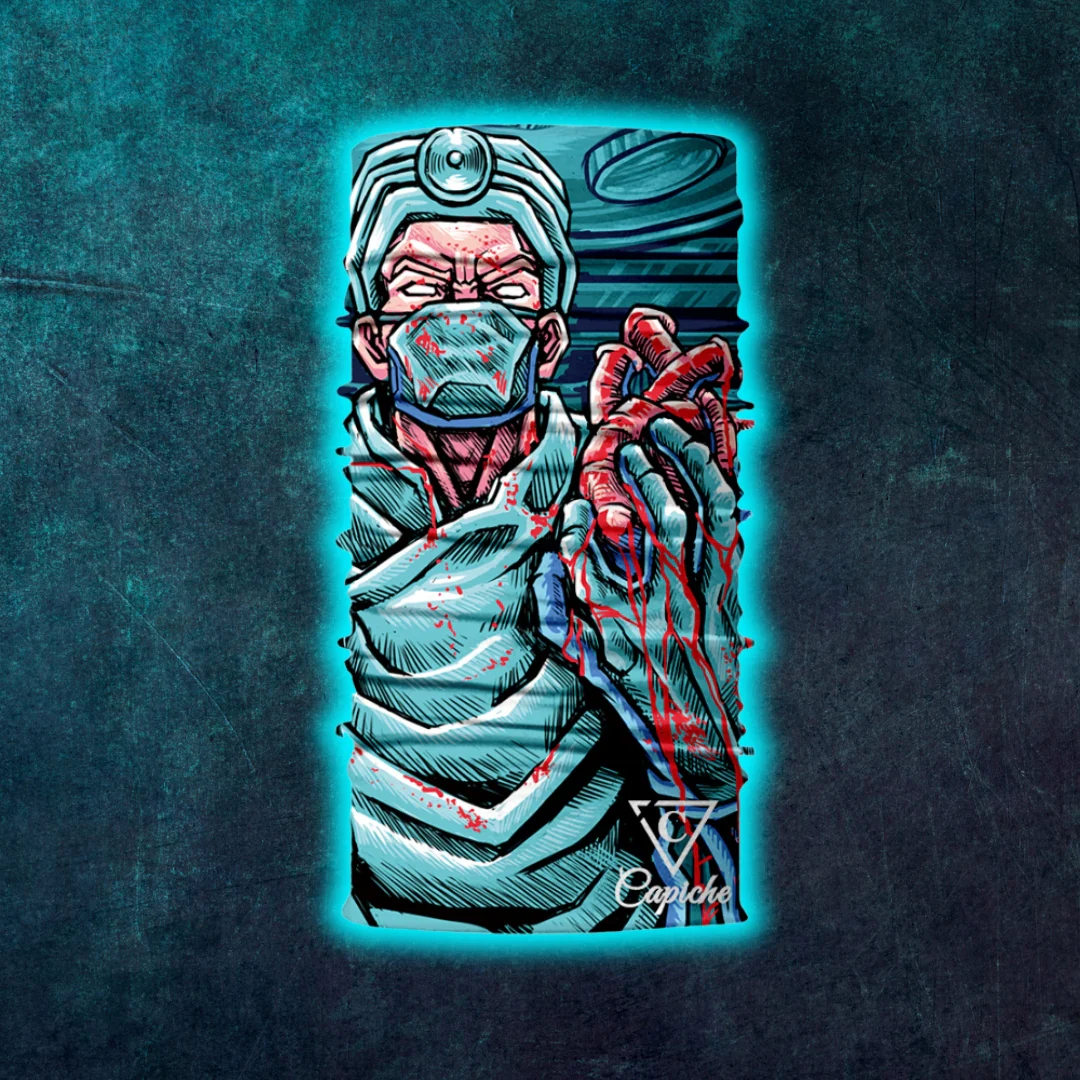 Cursed Doctor Biker Mask - Blue - Image 4