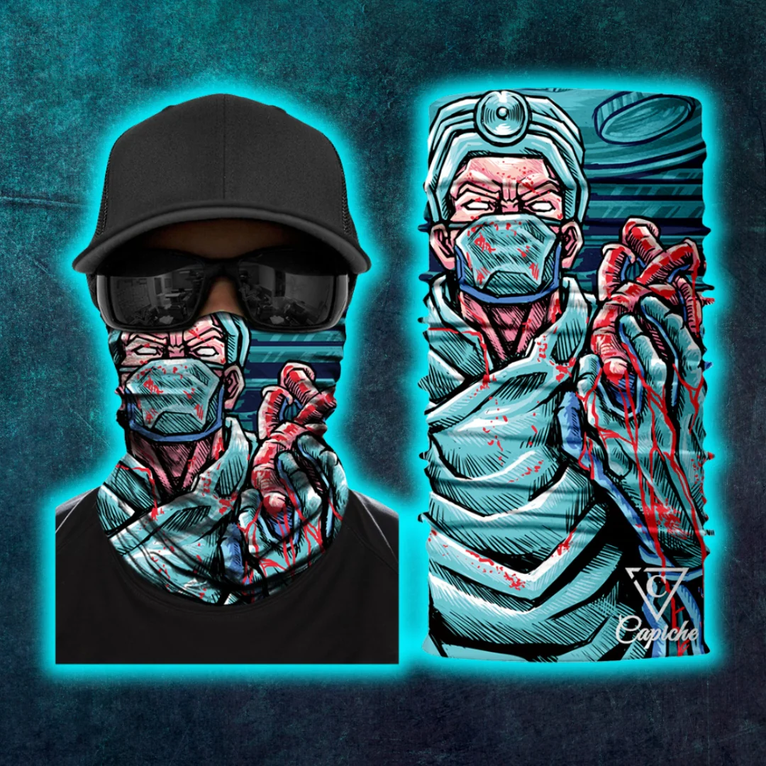 Cursed Doctor Biker Mask - Blue - Image 9