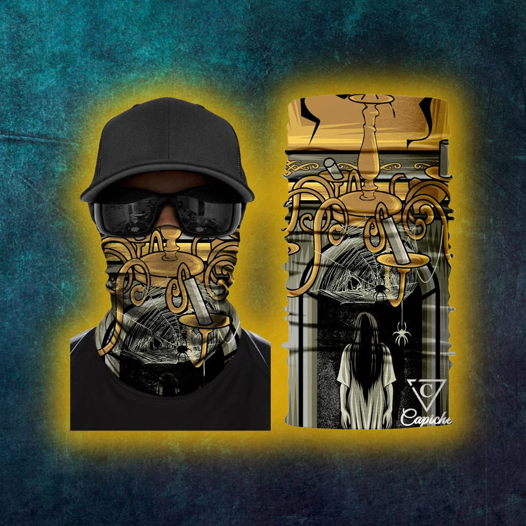 Cursed Mansion Biker Mask - Yellow/Grey - Image 3