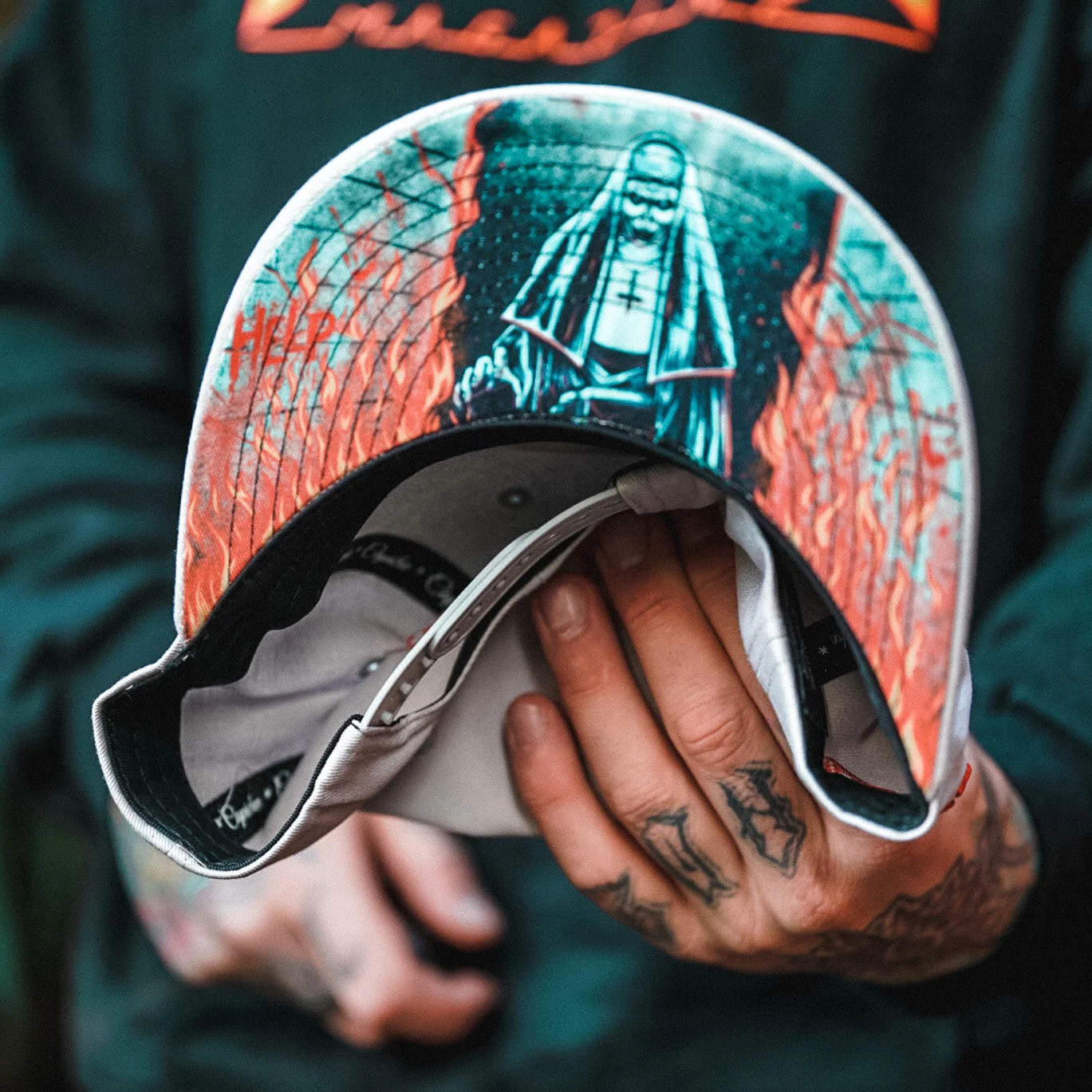 Cursed Nun Snapback - Light Grey - Image 4