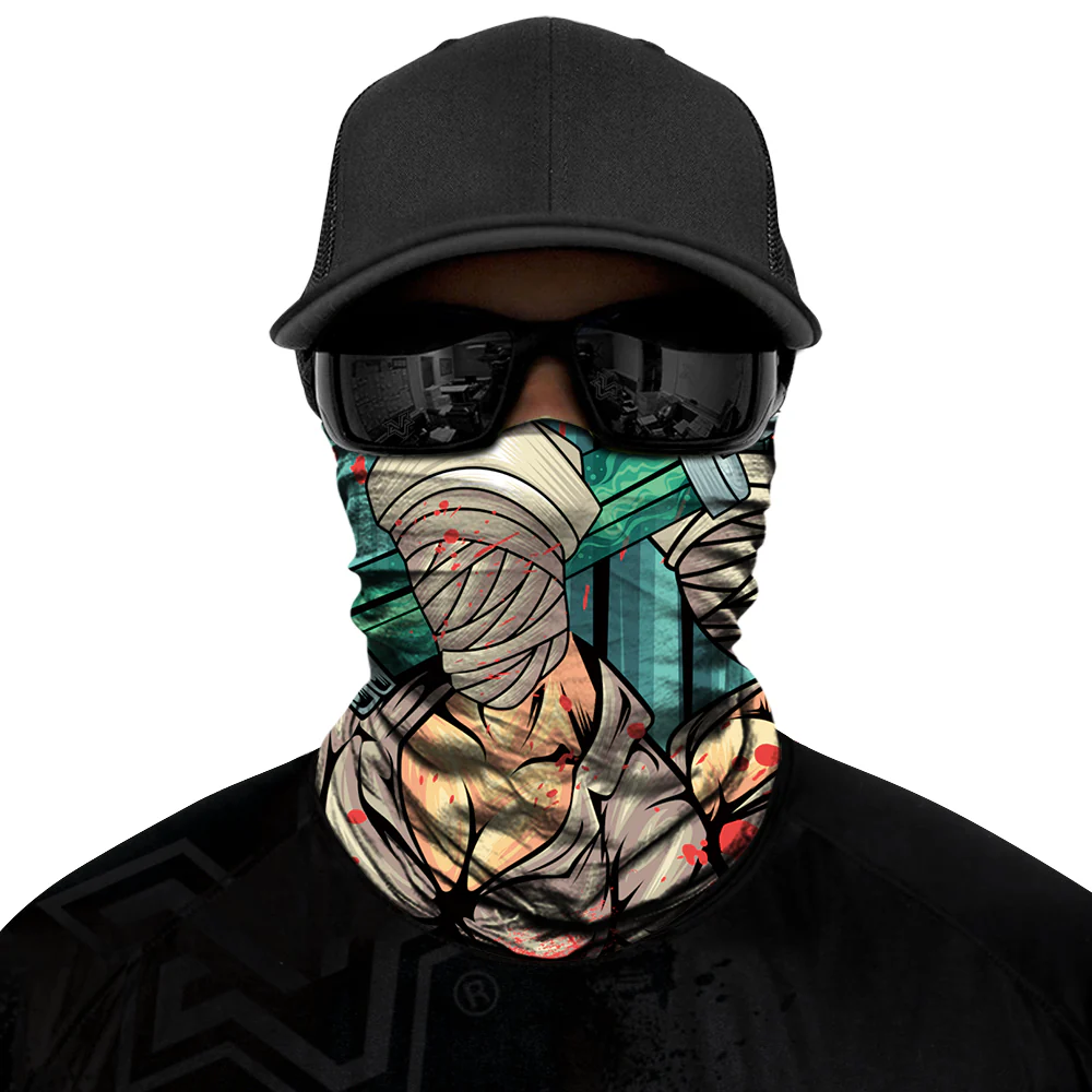 Cursed Nurse Biker Mask - Green/Grey - Image 6