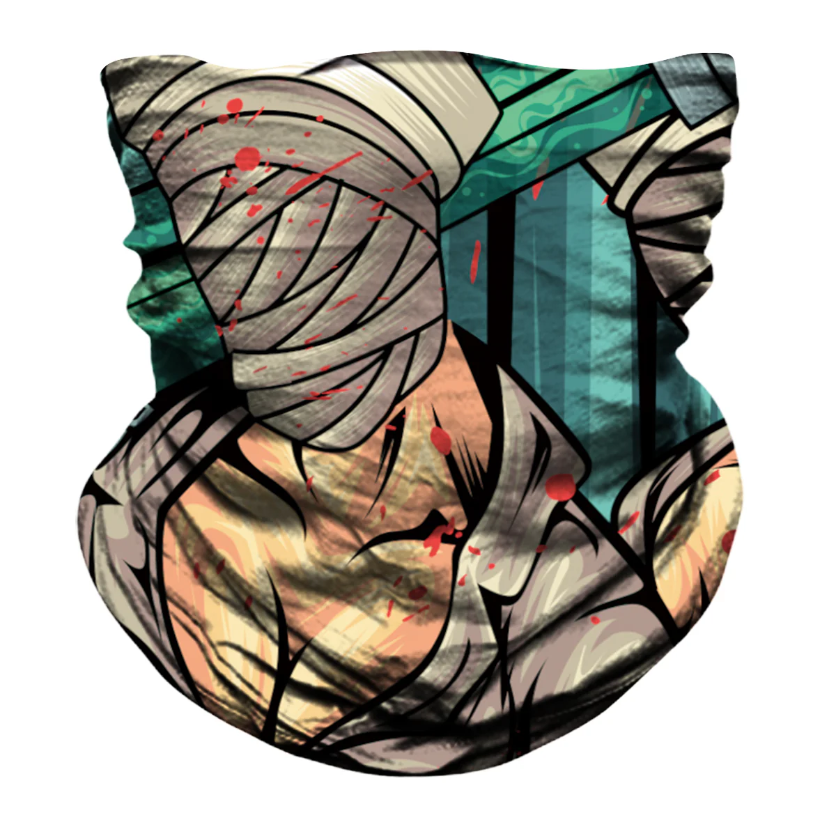 Cursed Nurse Biker Mask - Green/Grey - Image 8