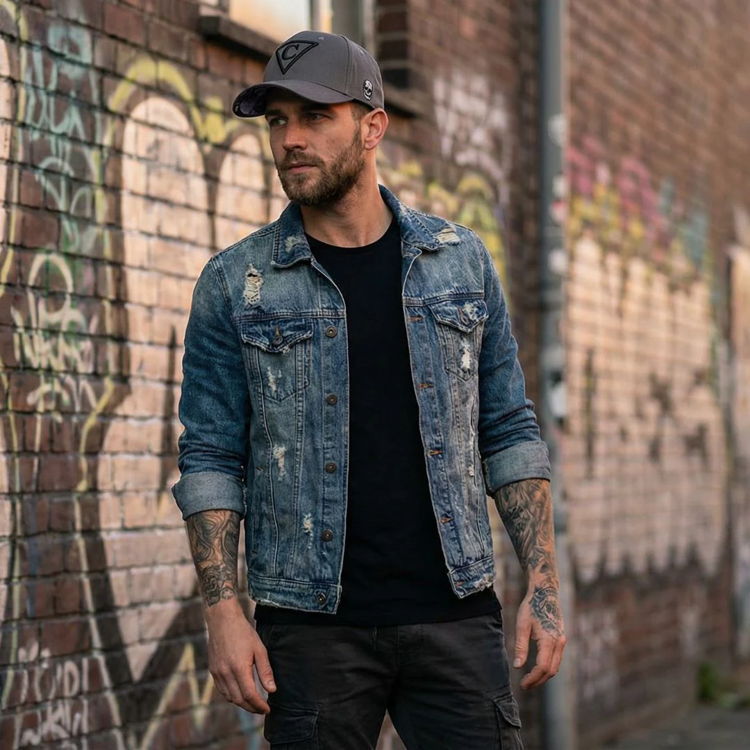 Dead Gang Curved Baseball Cap - Grey - Image 6